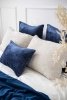 Marineblaues Set von 5 dekorativen Kissen für das Schlafzimmer Bergen